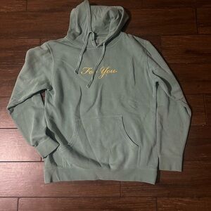 Women's Green Hoodie with Yellow Embroidery